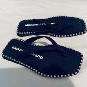 Alexander Wang - Flat black studded sandals -SZ: 37 - New